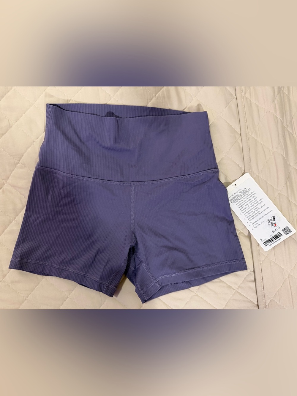 lululemon athletica High-Rise Ribbed Purple Workout Shorts